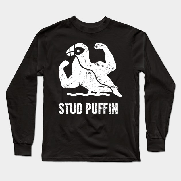 Funny Stud Puffin Long Sleeve T-Shirt by MeatMan